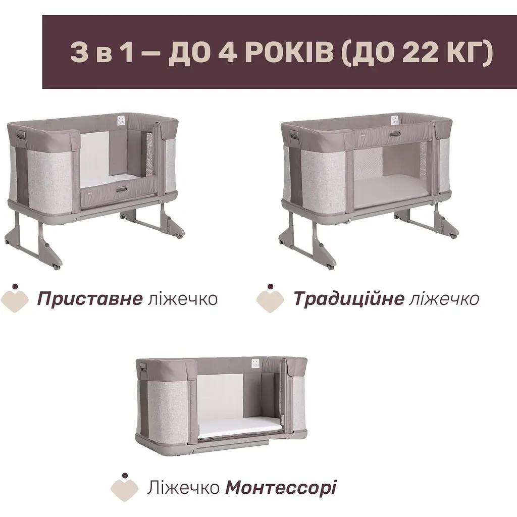 Кроватка 3 в 1 Chicco Next2Me Forever светло-бежевая (79650.10) - фото 4