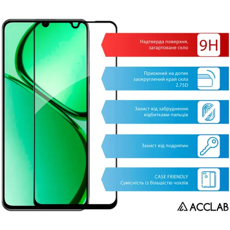 Скло захисне ACCLAB Full Glue Realme C63 Black (1283126594946) - фото 3