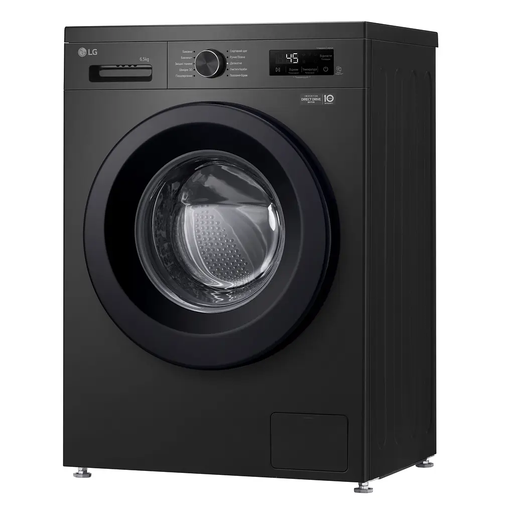 Пральна машина LG фронтальна, 6.5кг, 1200, A+++, 44см, дисплей, пара, інвертор, чорний (F2Y1WS6J) - фото 5