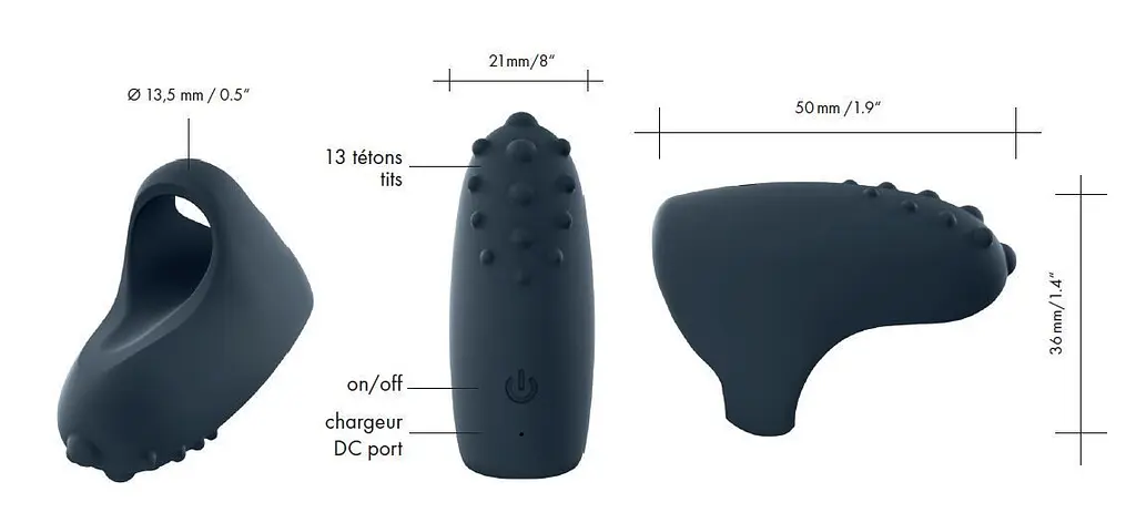 Вібратор на палець Dorcel MAGIC FINGER Black перезаряджуваний, 3 режими роботи - фото 4