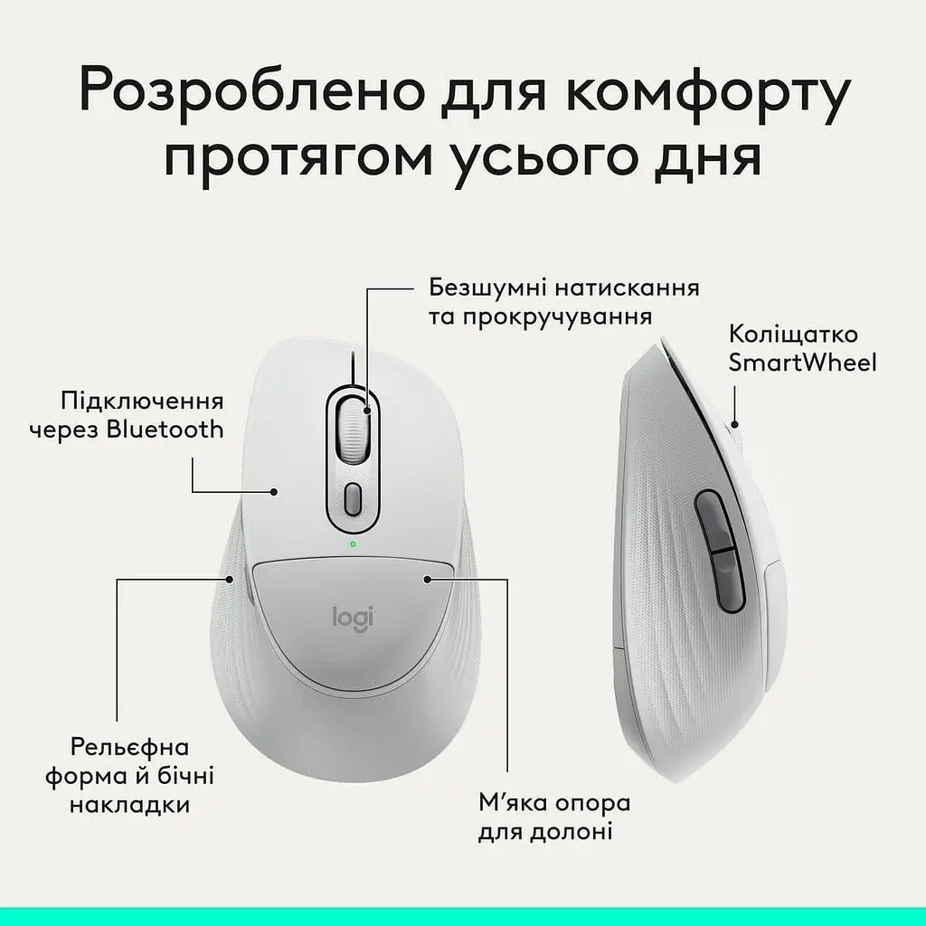 Комплект (Клавіатура та миша) Logitech Signature Comfort Plus MK880 Wireless Combo Off-White (920-014033) - фото 14