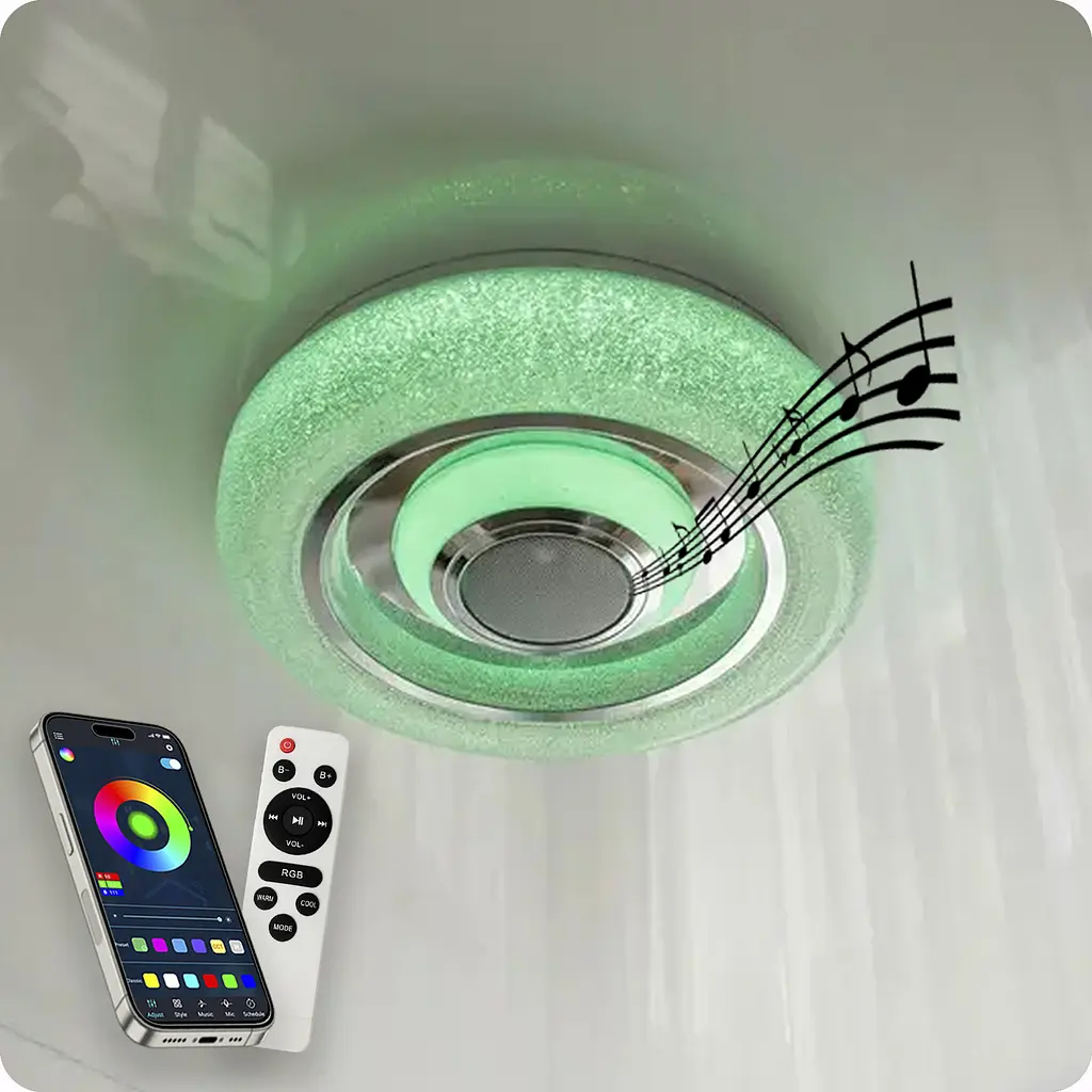 Люстра світлодіодна 517 Dlight RGB з пультом і колонкою 45Вт Білий (02147)