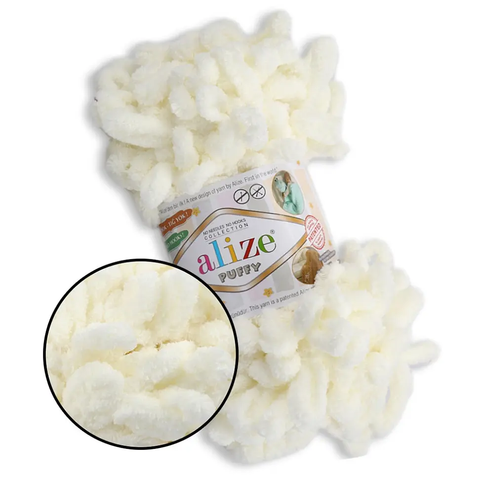Пряжа для в’язання пальцями "Puffy-Пуффі" Alize Puffy-01, кольори в асортименті - фото 5