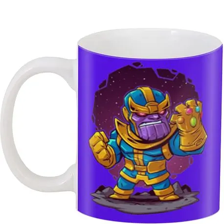 Кружка GeekLand Thanos Танос кобольт 330 мл белая - фото 3