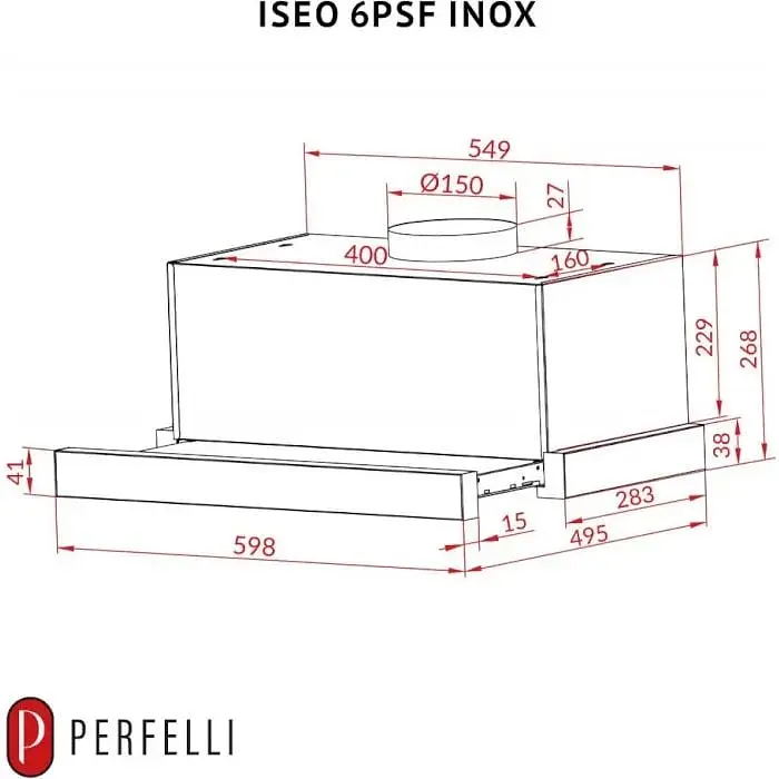 Витяжка телескопічна Perfelli Iseo 6PSF Inox - фото 10