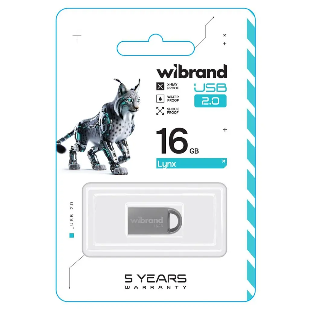 Flash Wibrand USB 2.0 Lynx 16Gb Silver - фото 2