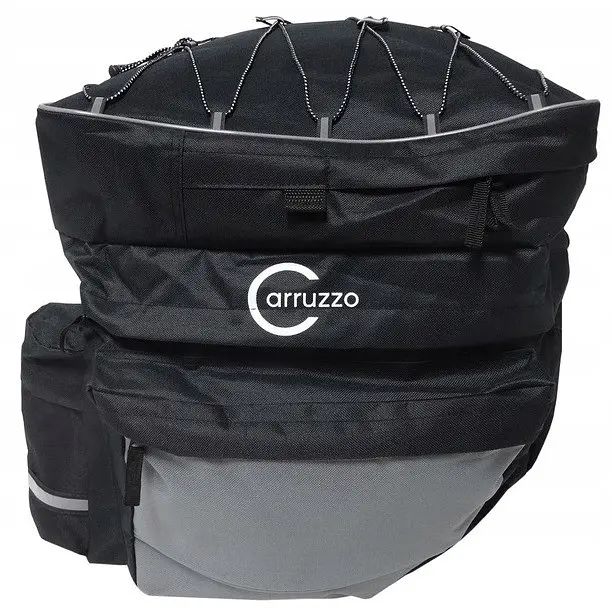 Велосипедна сумка на багажник велоштани з дощовиком Carruzzo L34F 55L Чорна - фото 7