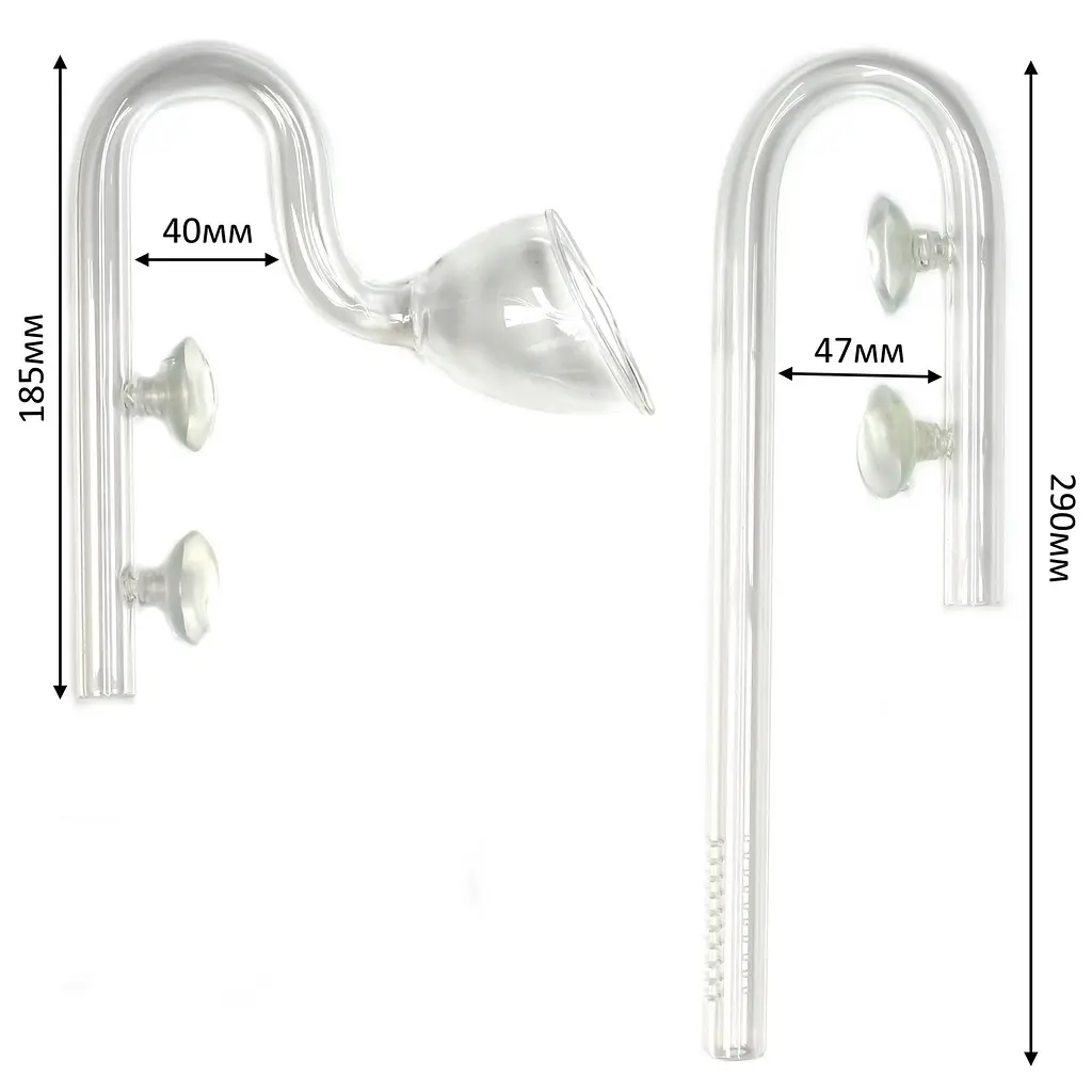 Скляна вхідна і вихідна трубка для шланга 16/21 Aqua Nova (NCO2-GLASSSET-16/21MM) - фото 3