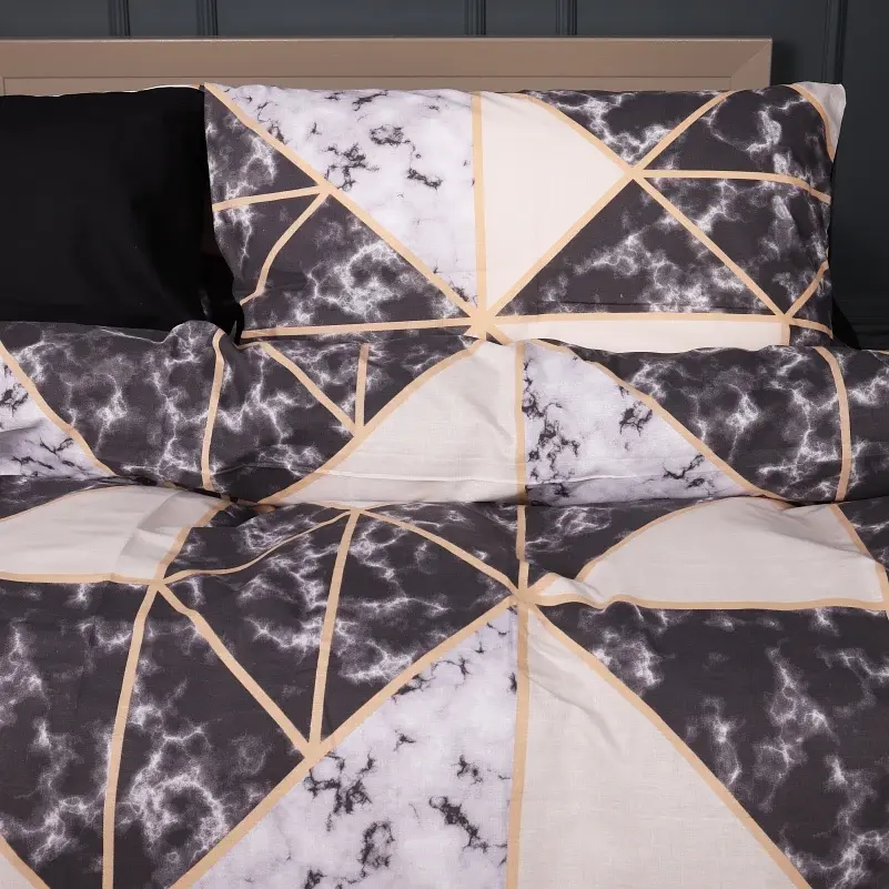 Наволочка MirSon Бязь 17-0693 Marbe Black Blocks 70х70 см чорно-бежева (2200010453614) - фото 8