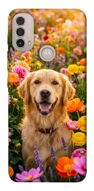 TPU чохол Demsky Flowery labrador для Motorola Moto E40