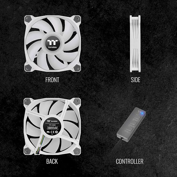 Вентилятор Thermaltake Pure Duo 12 ARGB Sync Radiator Fan 2-Fan Pack White (CL-F097-PL12SW-A) - фото 5