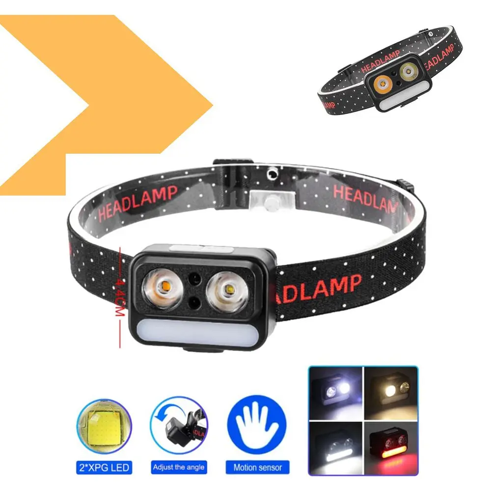 Ліхтар налобний з LED діодами XPG White, XPG Yellow та 5 SMD червоними, сенсорним керуванням, Li-Ion акумулятором, зарядкою через USB Type-C XPRO 2069 (47463-2069_171) - фото 2