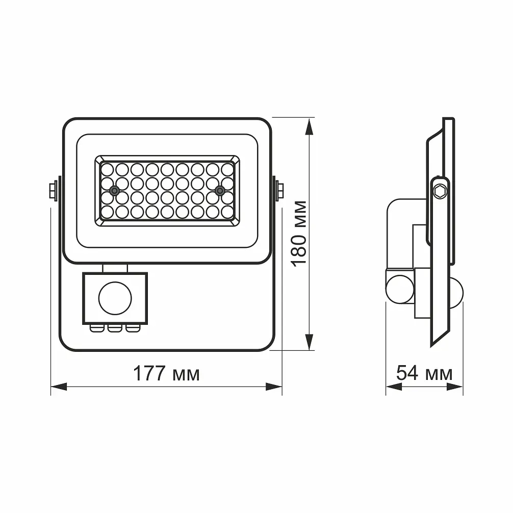 LED прожектор Videx F2e 30W 5000K з датчиком руху та освітленості (26265-000) - фото 8