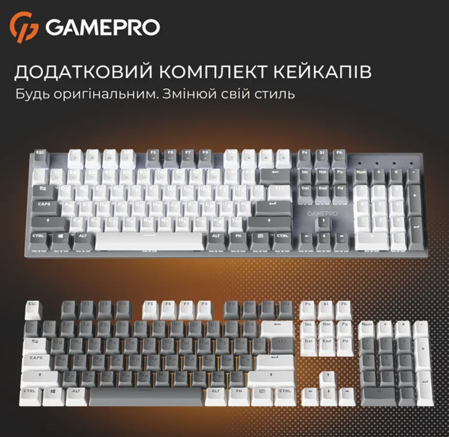 Клавиатура игровая механическая GamePro MK-144-G Hot-Swap Outemu Red Switch USB Gray-White - фото 5