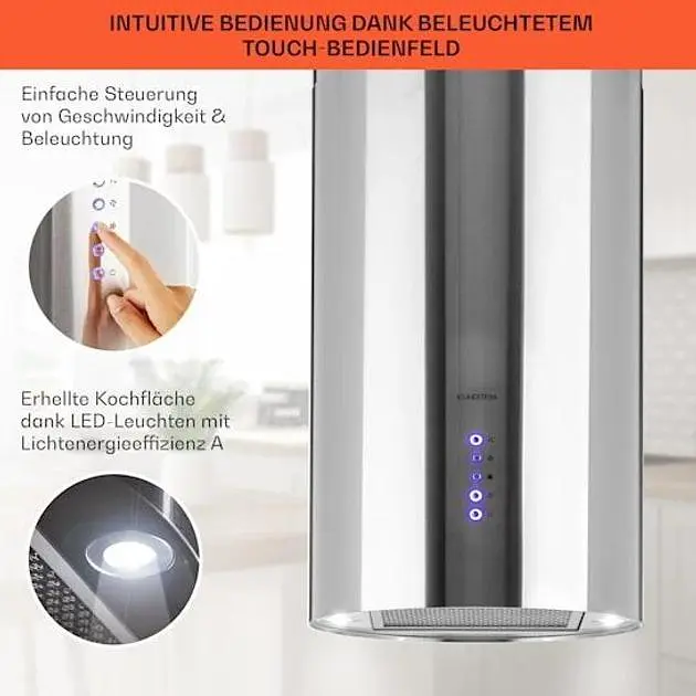 Островная вытяжка Klarstein Beretta Ø35см 650м³/ч (10033717) - фото 4