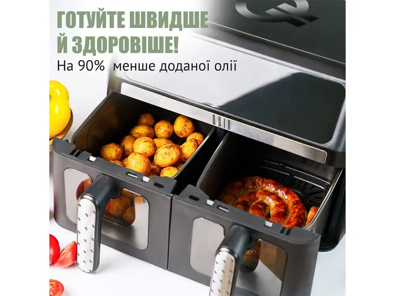 Мультипіч (аерофритюрниця) QUIN Air Fryer Dual Zone YJ-1102AV - фото 7