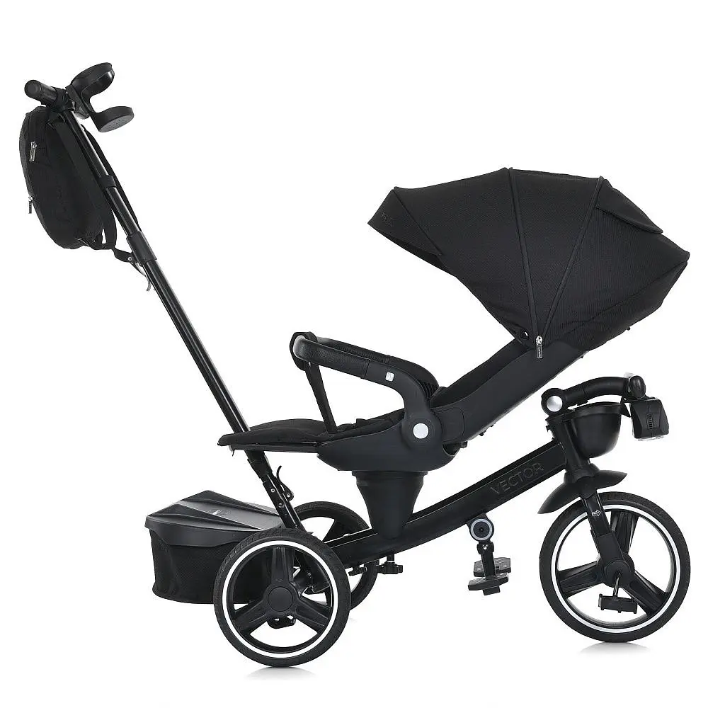 Велосипед El Camino ME 1162 VECTOR Black 3 кол. PU(12/10) оберт.сид.,гальма, скл.кермо, USB/BT, світло, сумка, чорний (6903317634606) - фото 7