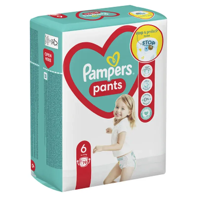 Підгузки Pampers трусики Pants Giant Розмір 6 (14-19 кг) 19 шт (8006540067802) - фото 3