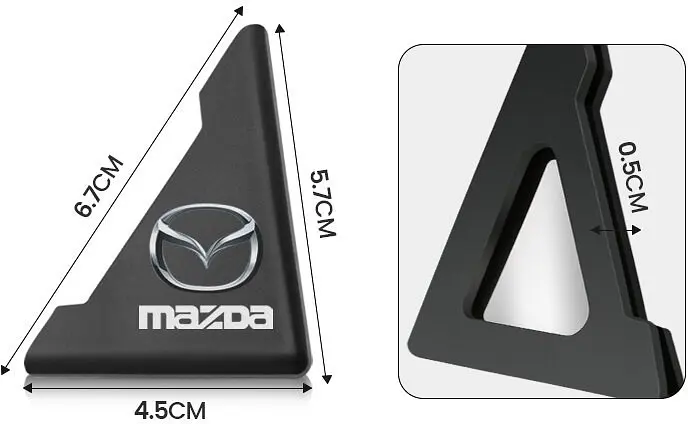 Захист кутів дверей Mazda 2 шт Гумові 45х58х47 мм на скотчі Чорні Посилені (протиударні чохли від сколів) - фото 2