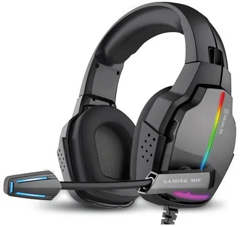 Навушники REAL-EL GDX-7780 Surround 7.1, Black, RGB, USB, накладні, мікрофон, кабель 2.2 м