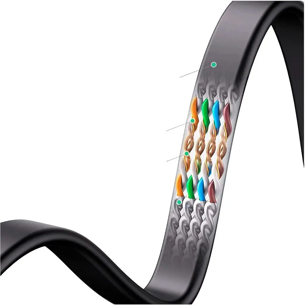 Патч-корд Ugreen NW102 Cat 6 U/UTP Lan Flat Cable 2m Black (50174) [165590] - фото 2