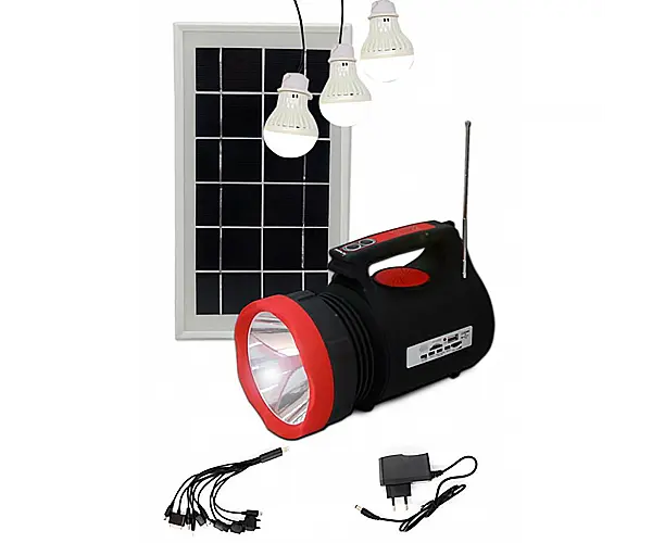 Фонарь автономный многофункциональный на солнечной батарее XPRO 10W+22 SMD LED c радио, Power bank и MP3 черный (XPRO_1763) - фото 5