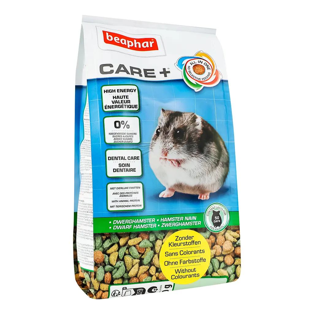 Полноценный корм Beaphar Care+ Dwarf Hamster супер-премиум класса для хомяков-джунгариков 250 г (18377) - фото 3
