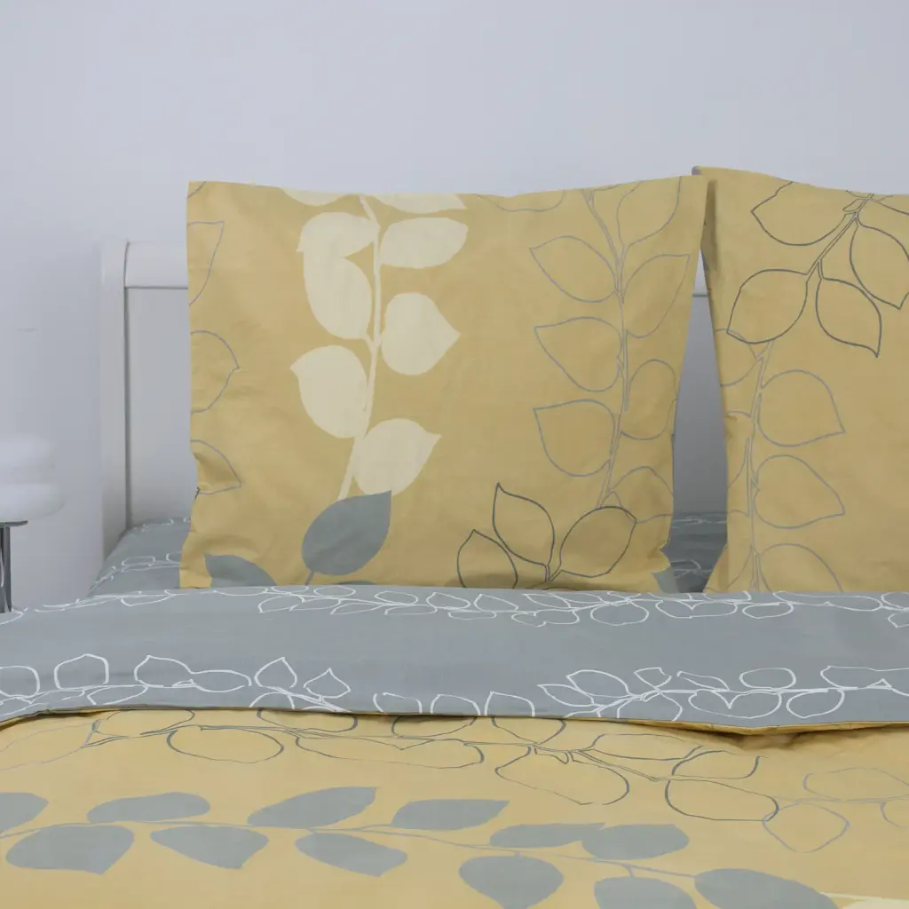 Комплект постільної білизни ТЕП Soft Dreams Grey Leaf євро бежевий сірий - фото 3