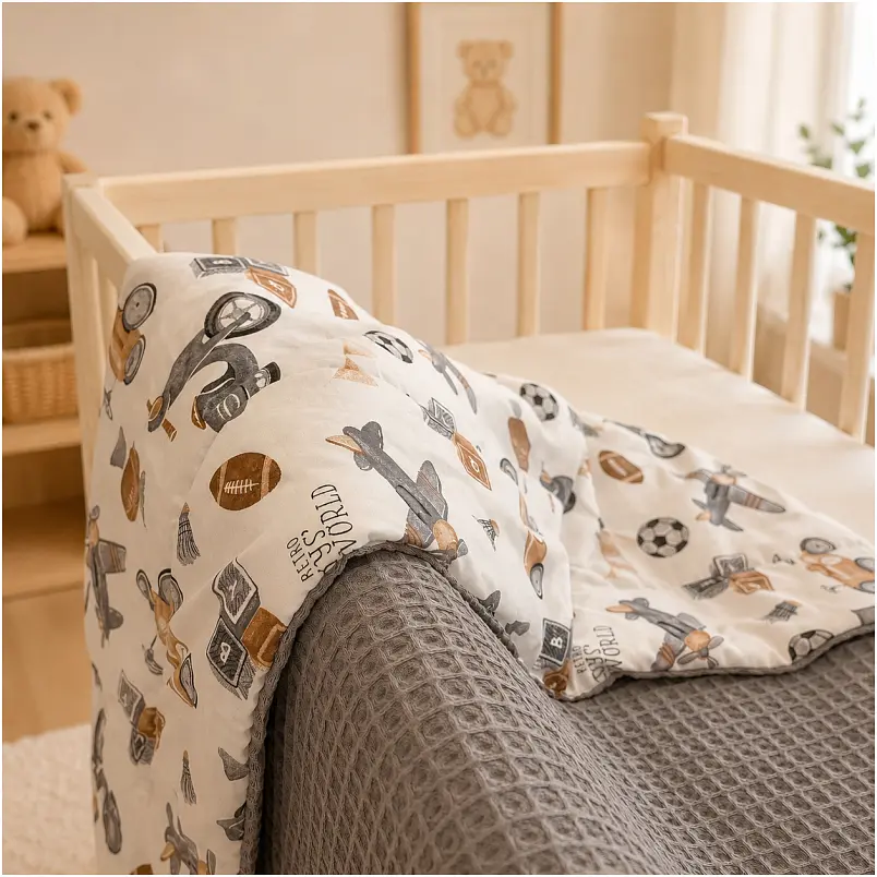 Плед дитячий MirSon Silky Waffle Retro Boys' World 150х220 см (2200013893158) - фото 6