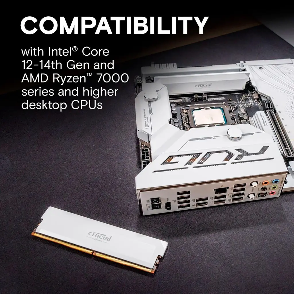 Модуль пам'яті Crucial DDR5 16GB Pro OC 6400Mhz CL38 White (CP16G64C38U5W) - фото 5
