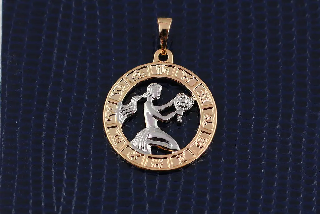 Кулон зодіак Xuping Jewelry діва з родієм 2 см золотистий