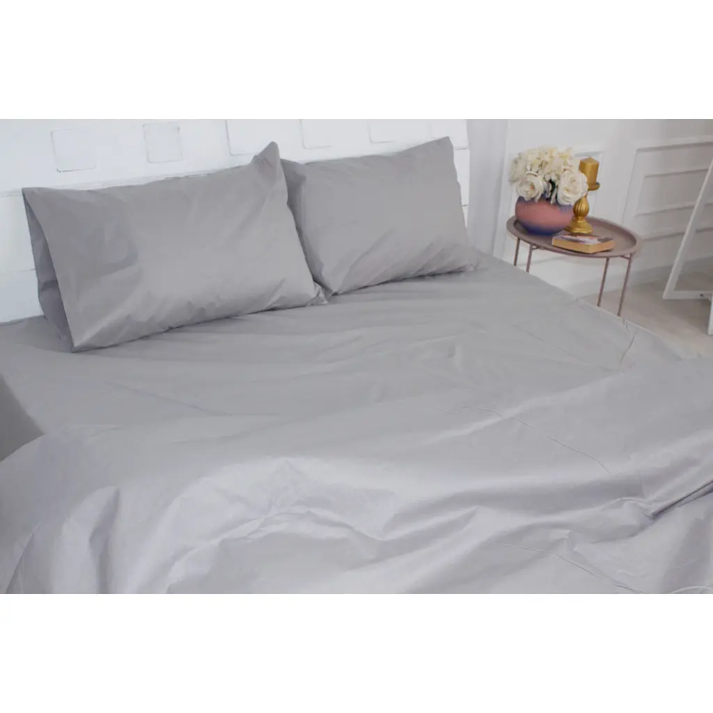 Постільна білизна MirSon Бязь Premium Light Gray 143х210х2 (2200000950734) - фото 4