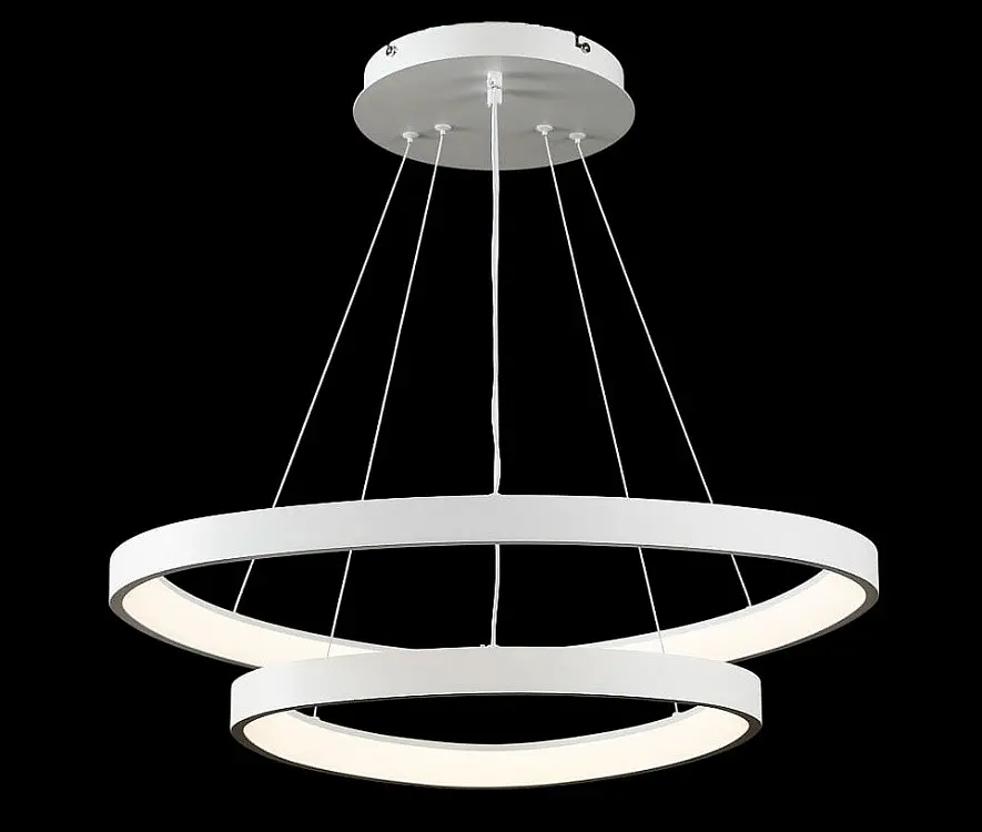 Люстра світлодіодна Splendid Ray L2550/650+450/2 LED, 2 лампи, регулювання світла, білий колір, сучасний стиль для дому - фото 4
