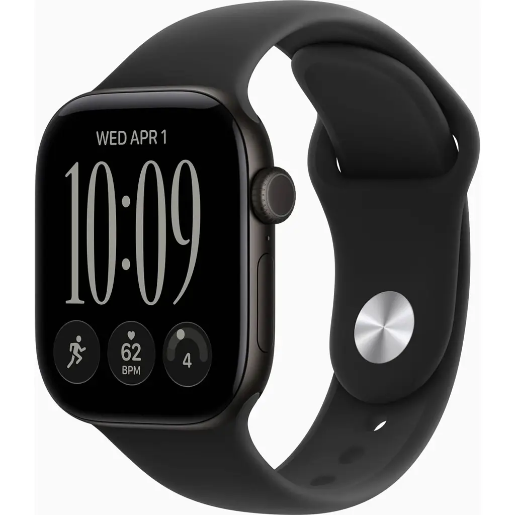 Смарт-годинник Apple Watch Series 12 GPS 42mm Black Aluminium Case with Black Sport Band - S/M (MJEA4RK/A)