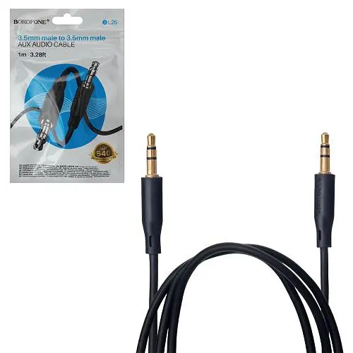 Кабель аудіо BOROFONE BL26 AUX, 3.5 male - 3.5 male, 1м