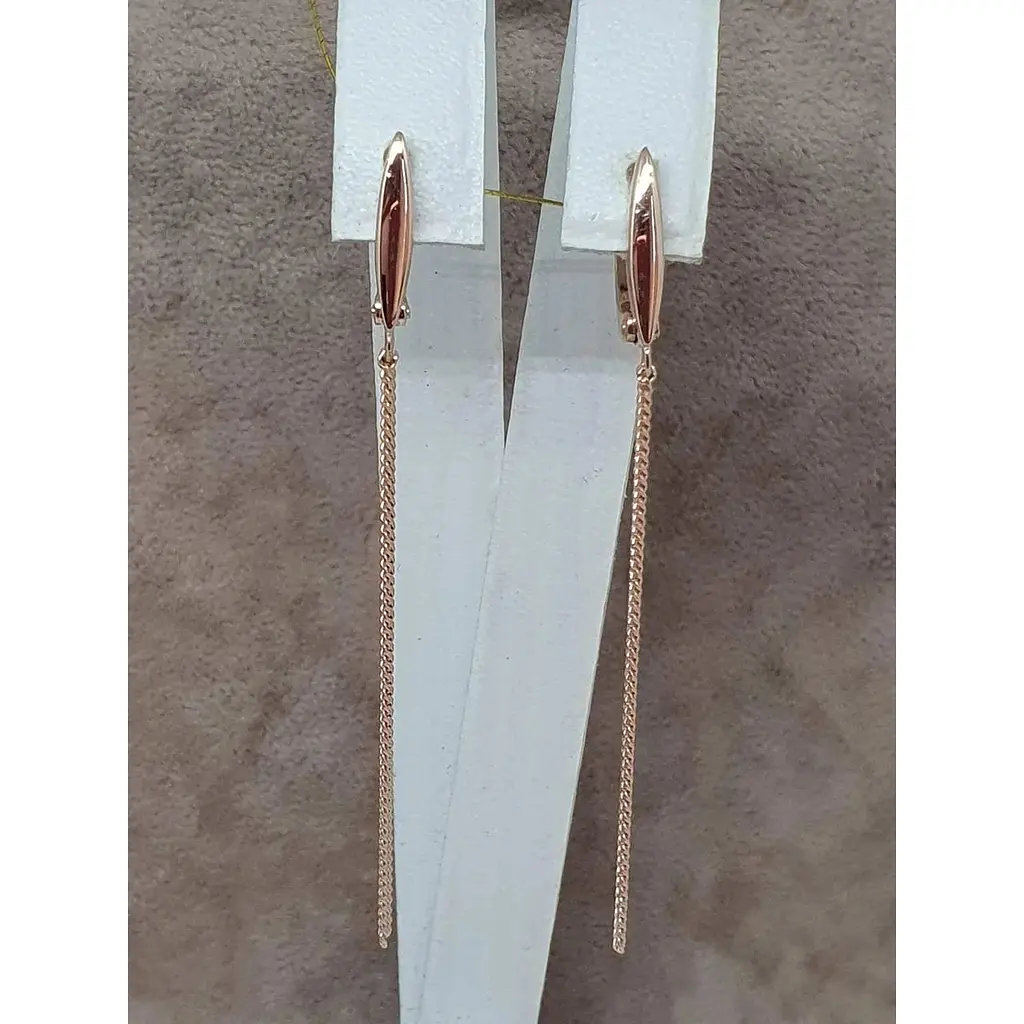 Золотые серьги-подвески Платон. 1С125/00Б - фото 4