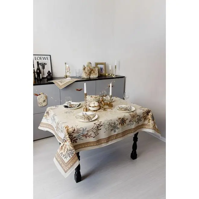 Скатерть Прованс Золотой праздник гобелен 135х260 см (36321) - фото 2