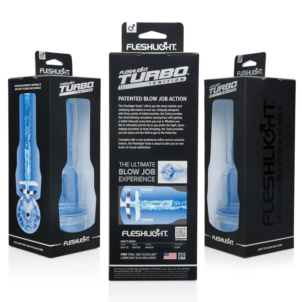 Мастурбатор Fleshlight Turbo Ignition Blue Ice (имитатор минета) - фото 3