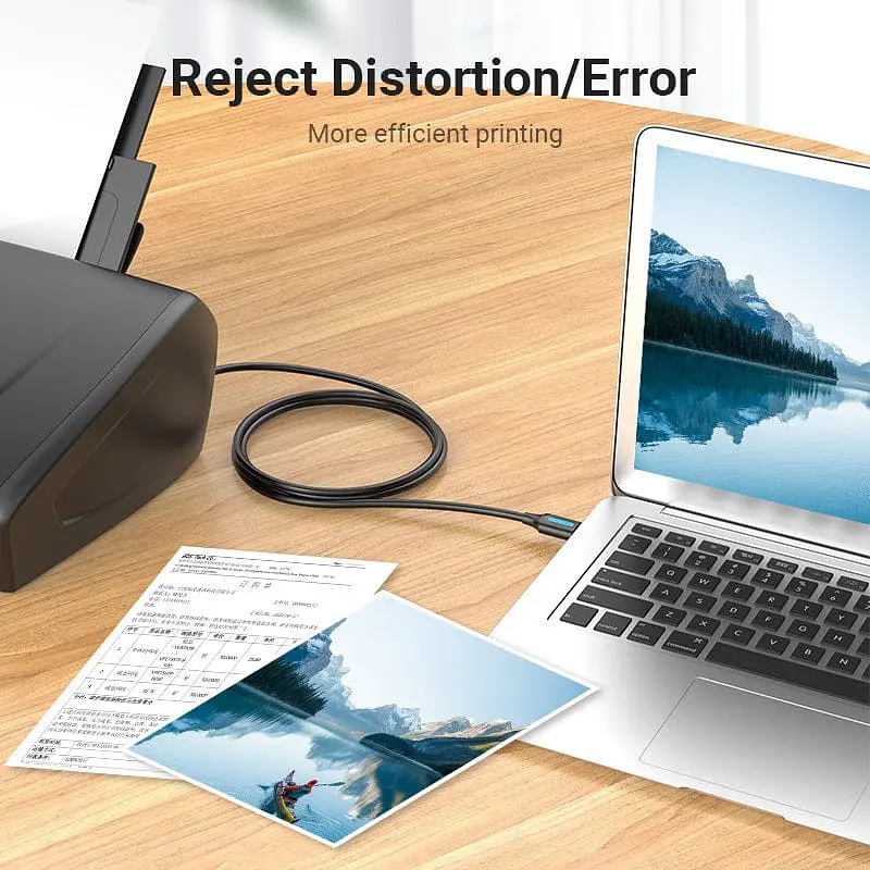 Кабель USB 2.0 AM-BM, 1.0 м, 480Mbps Printer PVC чорний Vention - фото 5