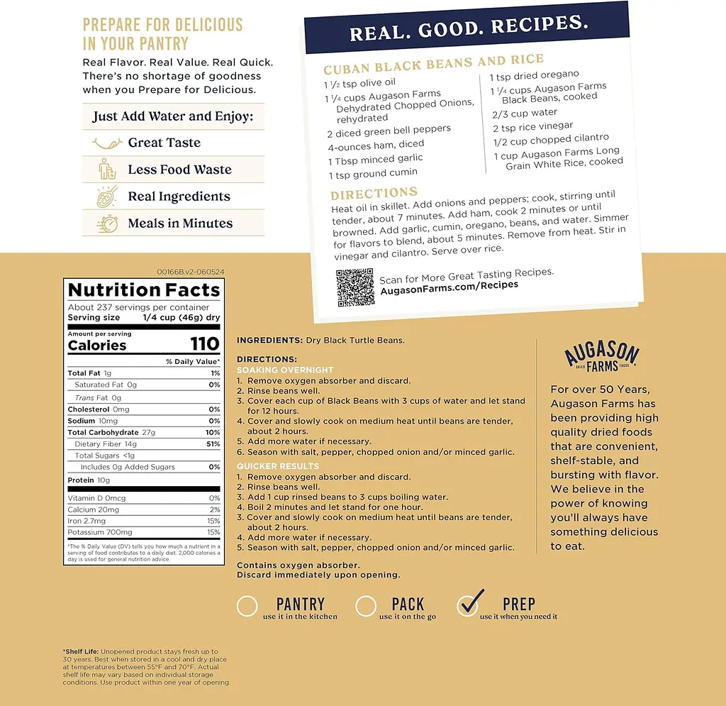 Рис білий довгозернистий з великим терміном придатності до 30 років Augason farms, 242 порції (101125) - фото 4