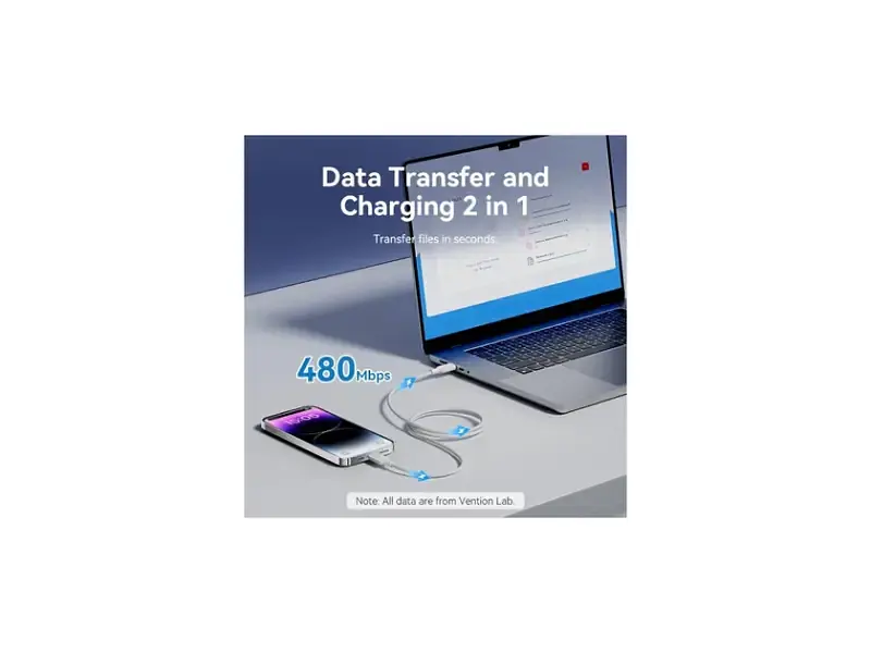 Кабель Lightning Vention 1.0m PD27W PVC blue (LAKSF) - фото 3