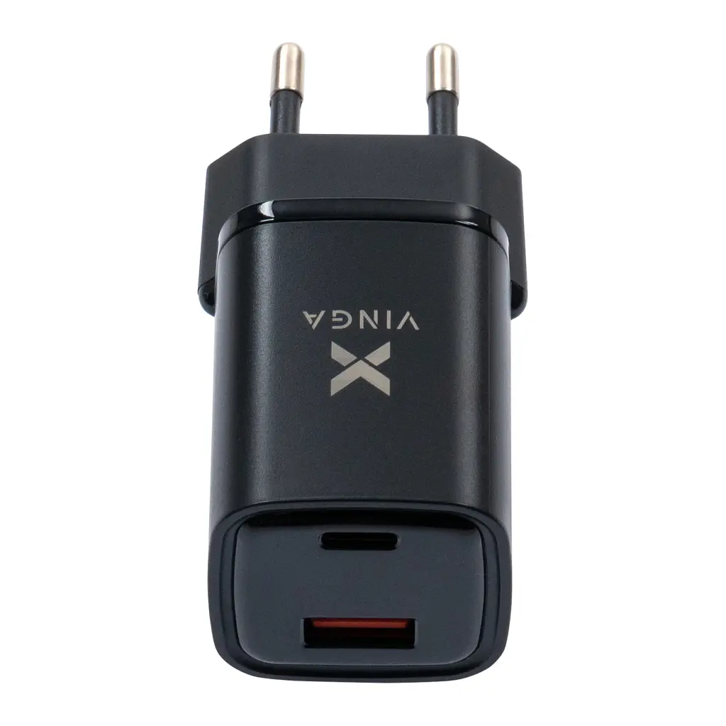 Зарядний пристрій Vinga USB-C PD 30 Вт + USB-A QC 30 Вт, дисплей, макс. 33 Вт (VCR30ACDB) - фото 4