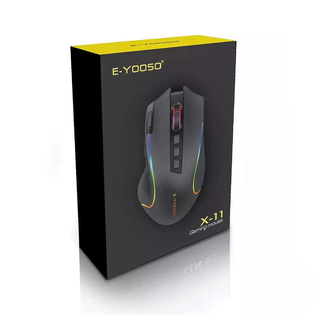 Миша бездротова ігрова Union з акумулятором та підсвічуванням 2.4 gHz E-YOOSO X11 Black - фото 7