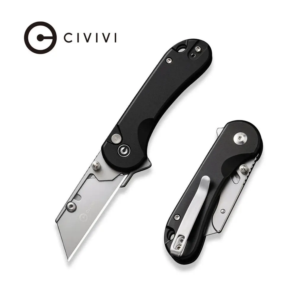 Ніж трапеція складаний кишеньковий Civivi Elementum Utility, (5.8 см) 6Cr13 / Aluminum чорний - фото 10