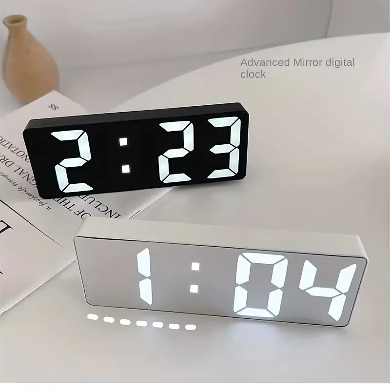 LED настільний електронний годинник / Bеликий дисплей / USB живлення / While - фото 3