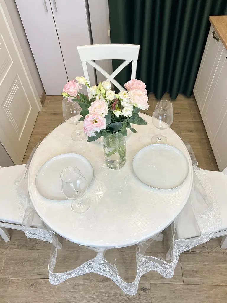 Силиконовая скатерть с молочным кружевом Блюмарин 15 см 300х170 см - фото 9