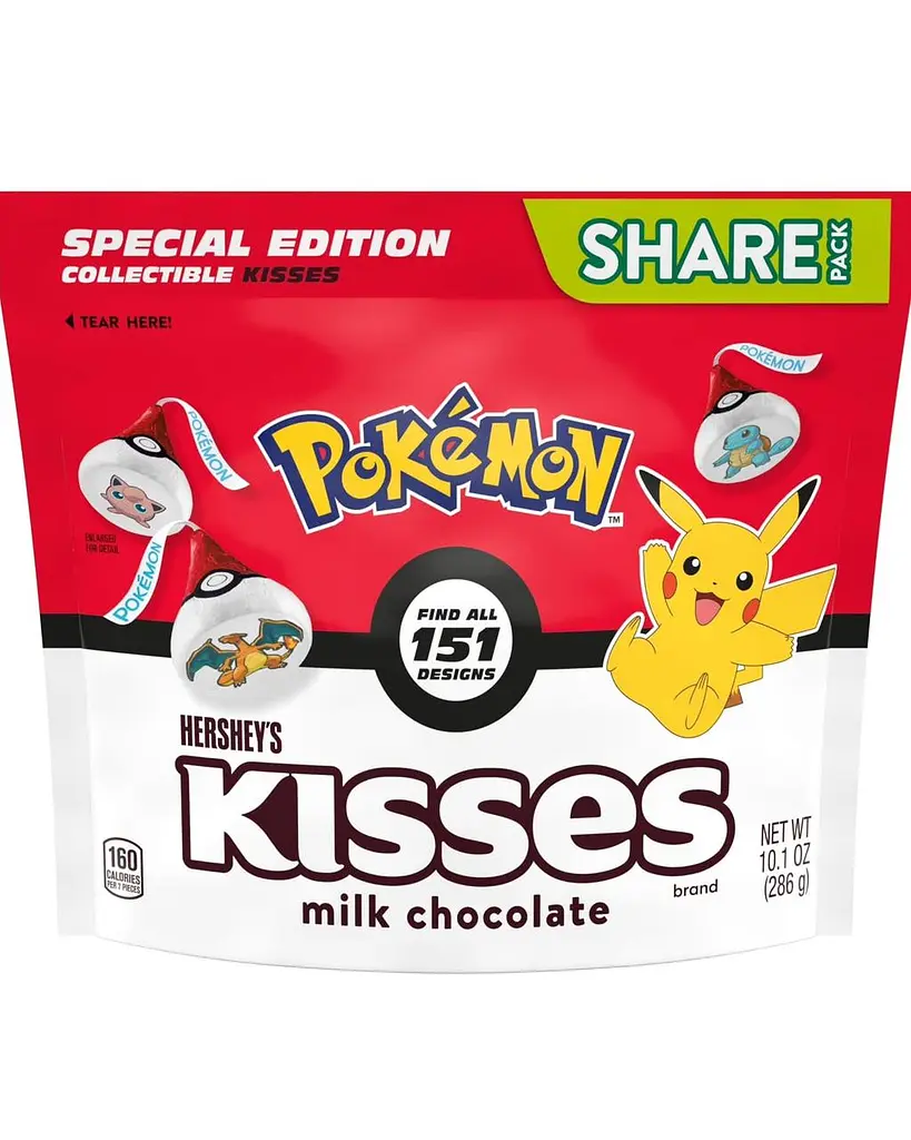 Шоколадні цукерки Hershey's Kisses Milk Chocolate Pokemon 151 Candy 286г