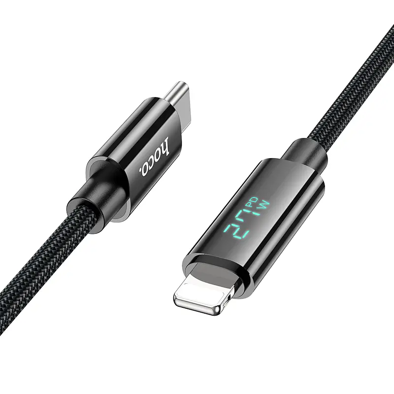 Кабель Hoco U125 Benefit PD charging data cable with display iP Black