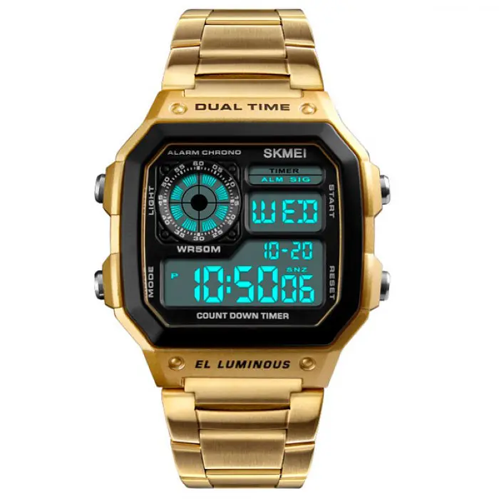 Мужские часы Skmei 1335 Ripple Gold - фото 3