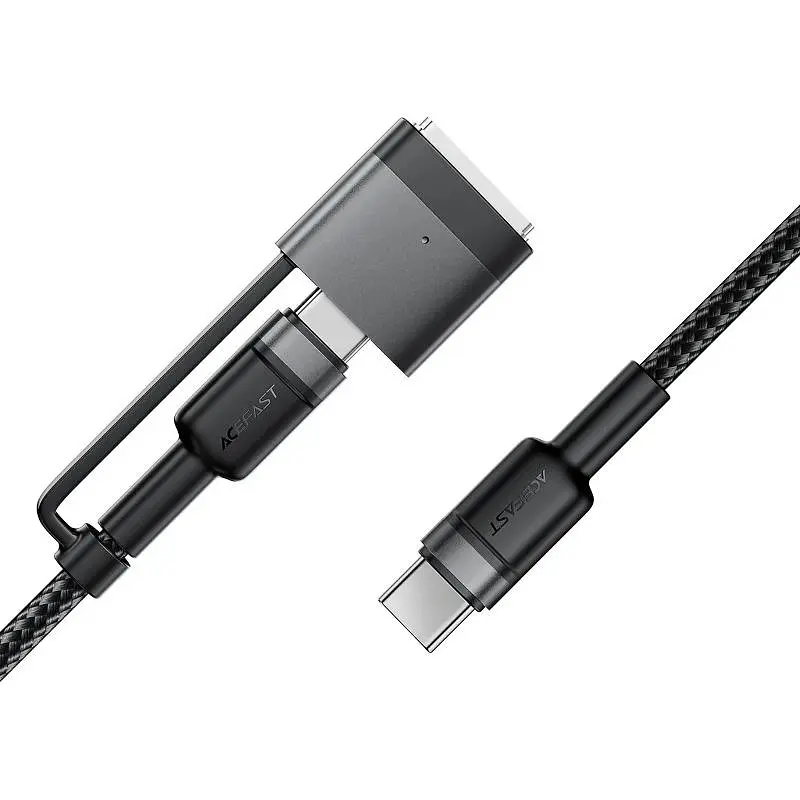 Кабель для передачі даних C22-05 2in1 Type-C to Type-C 240W/MAG3 140W (1.2 m) Black Acefast teh0030040 - фото 3